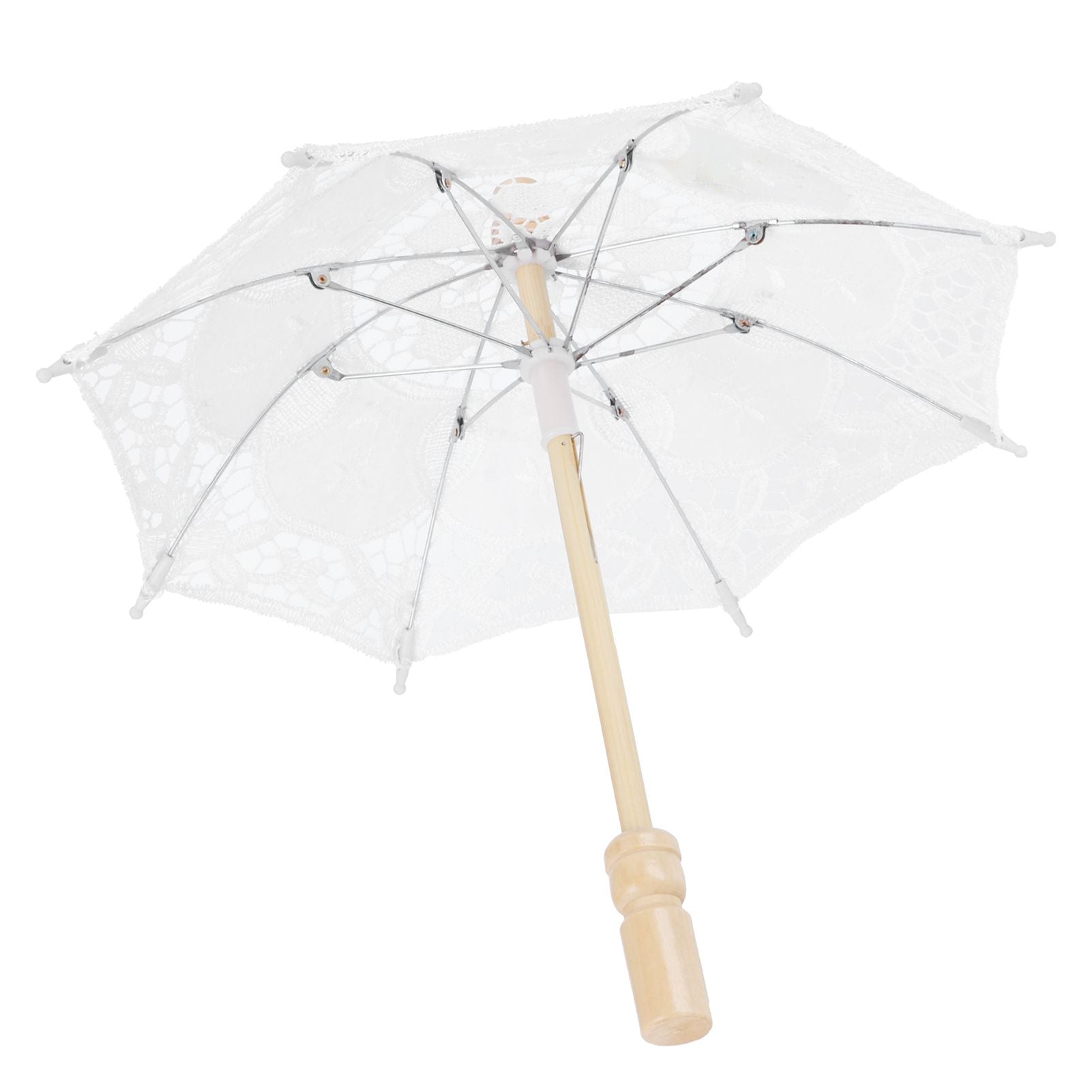 Lace Umbrella Parasol Vintage Wedding Bridal Umbrella for Photo Costume Party SuppliesS White
