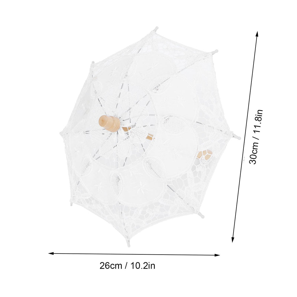 Lace Umbrella Parasol Vintage Wedding Bridal Umbrella for Photo Costume Party SuppliesS White