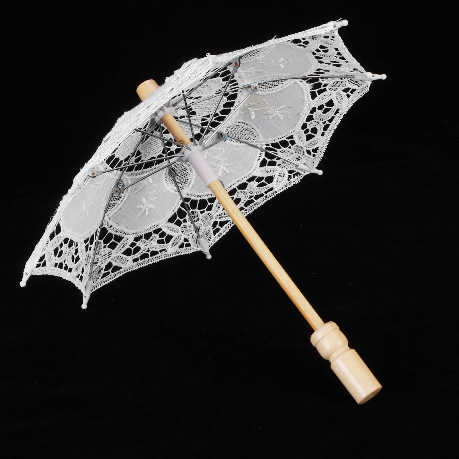 Lace Umbrella Parasol Vintage Wedding Bridal Umbrella for Photo Costume Party SuppliesS White