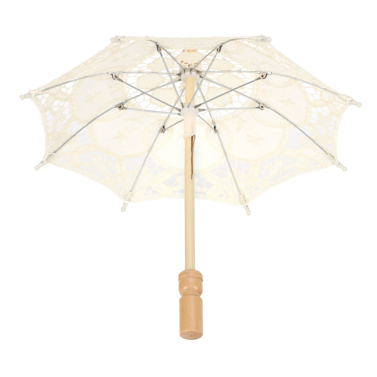 Lace Umbrella Parasol Vintage Wedding Bridal Umbrella for Photo Costume Party SuppliesS Beige