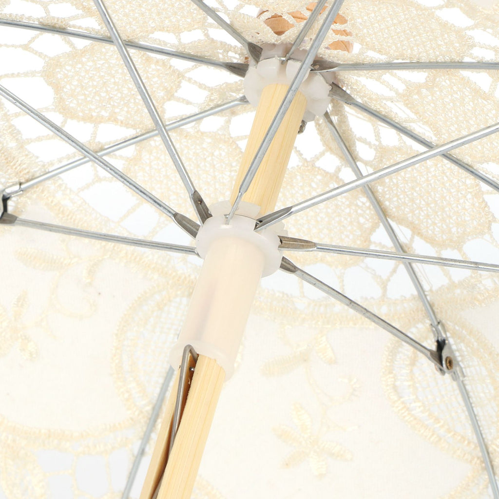 Lace Umbrella Parasol Vintage Wedding Bridal Umbrella for Photo Costume Party SuppliesS Beige