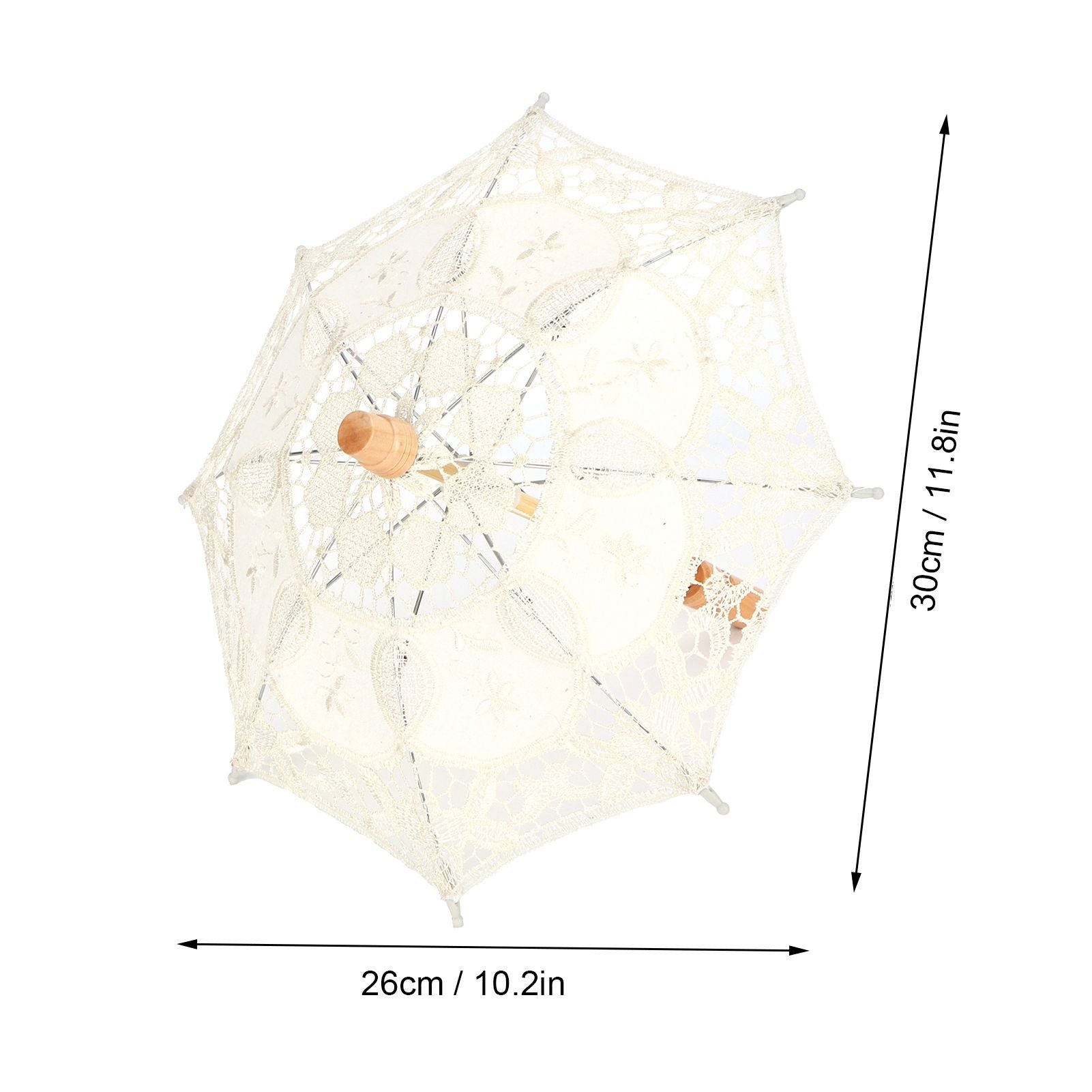 Lace Umbrella Parasol Vintage Wedding Bridal Umbrella for Photo Costume Party SuppliesS Beige
