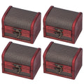 4pcs Retro Wooden Storage Box Art Craft Classic Ornament for Cosmetics Jewelry Sweets