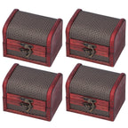 4pcs Retro Wooden Storage Box Art Craft Classic Ornament for Cosmetics Jewelry Sweets