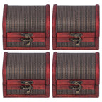 4pcs Retro Wooden Storage Box Art Craft Classic Ornament for Cosmetics Jewelry Sweets