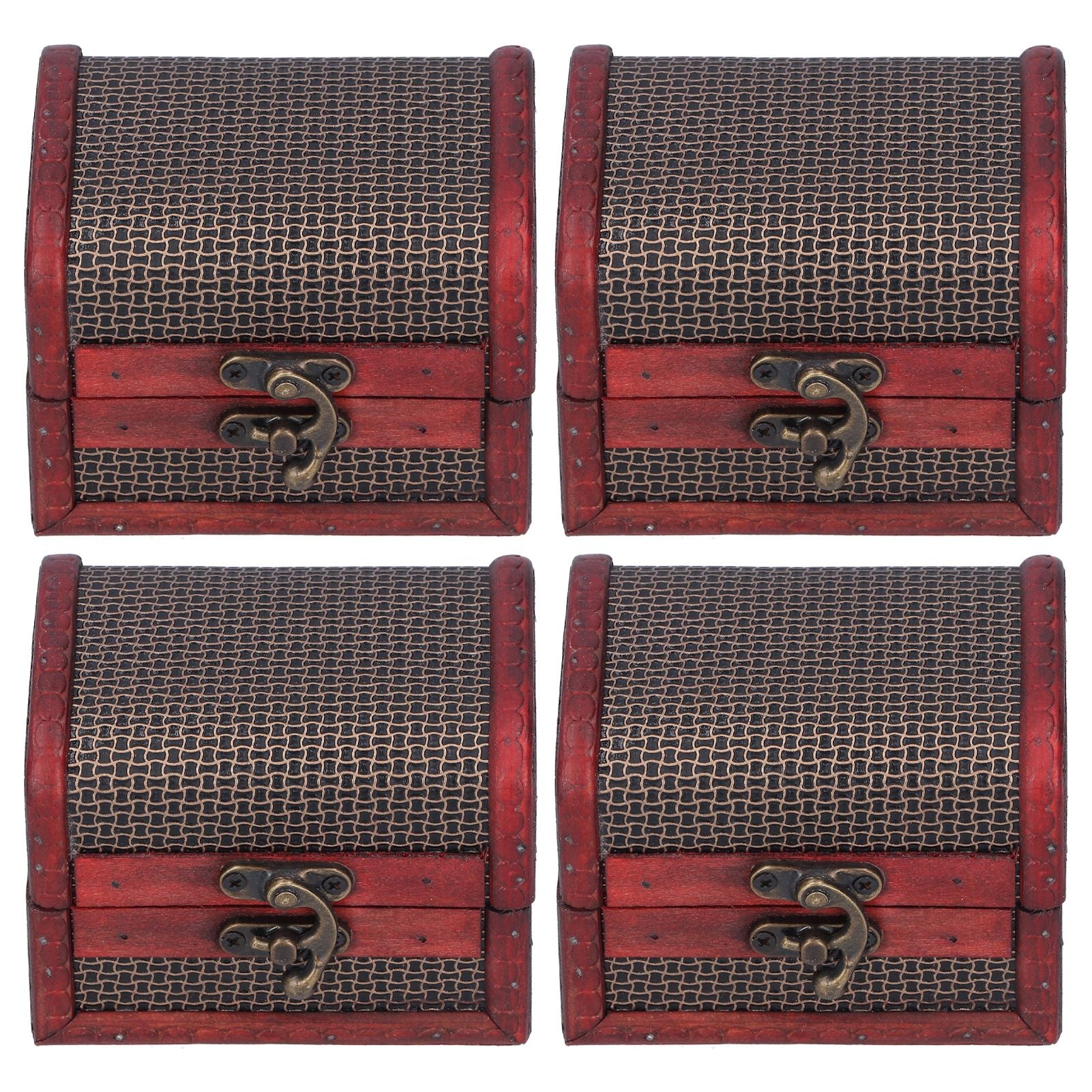 4pcs Retro Wooden Storage Box Art Craft Classic Ornament for Cosmetics Jewelry Sweets