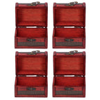 4pcs Retro Wooden Storage Box Art Craft Classic Ornament for Cosmetics Jewelry Sweets