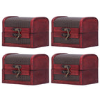 4pcs Retro Wooden Storage Box Art Craft Classic Ornament for Cosmetics Jewelry Sweets