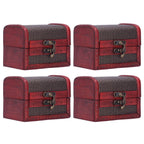 4pcs Retro Wooden Storage Box Art Craft Classic Ornament for Cosmetics Jewelry Sweets