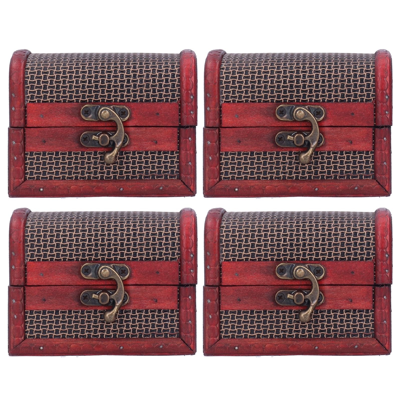 4pcs Retro Wooden Storage Box Art Craft Classic Ornament for Cosmetics Jewelry Sweets
