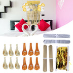 Sequin Balloon Set Decorative Fringed Curtain Paper Flower Ball for 2021 New Year Party