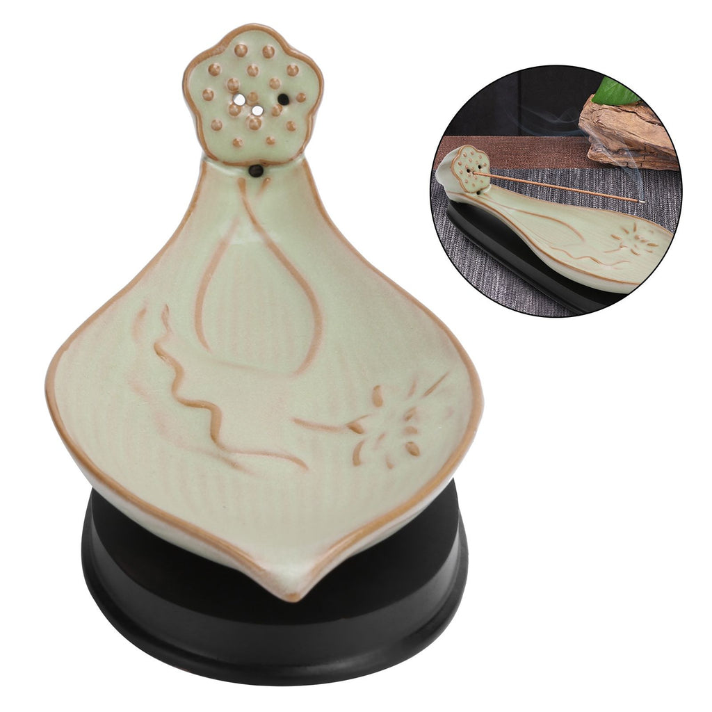 Incense Holder Embossed Ceramic Incense Stick Coil Burner Tray Desktop Decoration
