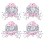4PCS Wedding Candy Box Tinplate Heart Shaped Candy Box Romantic Valentines Gift Box for Birthday PartyPink