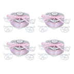 4PCS Wedding Candy Box Tinplate Heart Shaped Candy Box Romantic Valentines Gift Box for Birthday PartyPink