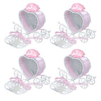 4PCS Wedding Candy Box Tinplate Heart Shaped Candy Box Romantic Valentines Gift Box for Birthday PartyPink