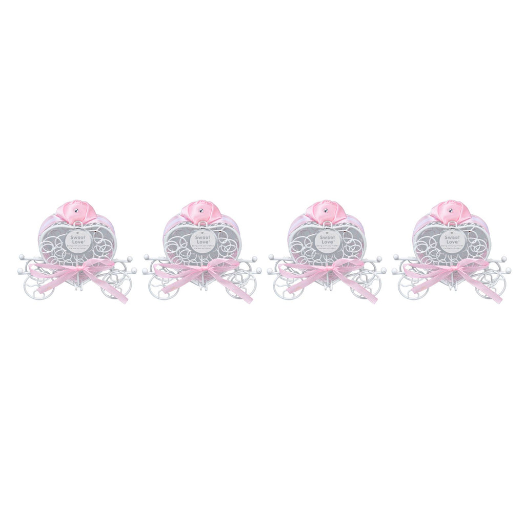4PCS Wedding Candy Box Tinplate Heart Shaped Candy Box Romantic Valentines Gift Box for Birthday PartyPink