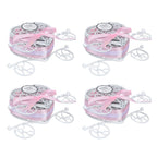 4PCS Wedding Candy Box Tinplate Heart Shaped Candy Box Romantic Valentines Gift Box for Birthday PartyPink