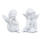 Cherub Statue Synthetic Resin Material Lovely Style White Baby Figurines for Party DecorationsCherub Statue Right