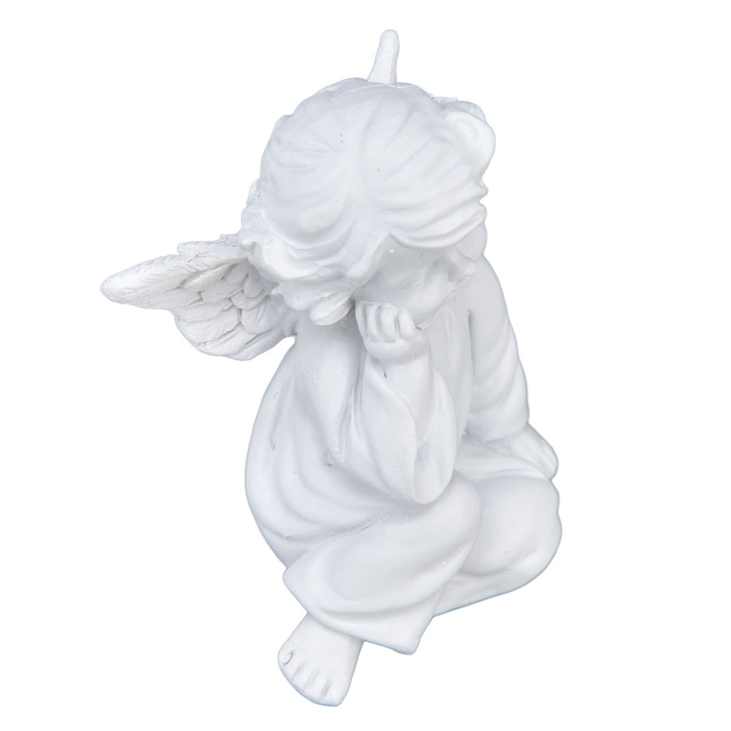 Cherub Statue Synthetic Resin Material Lovely Style White Baby Figurines for Party DecorationsCherub Statue Right