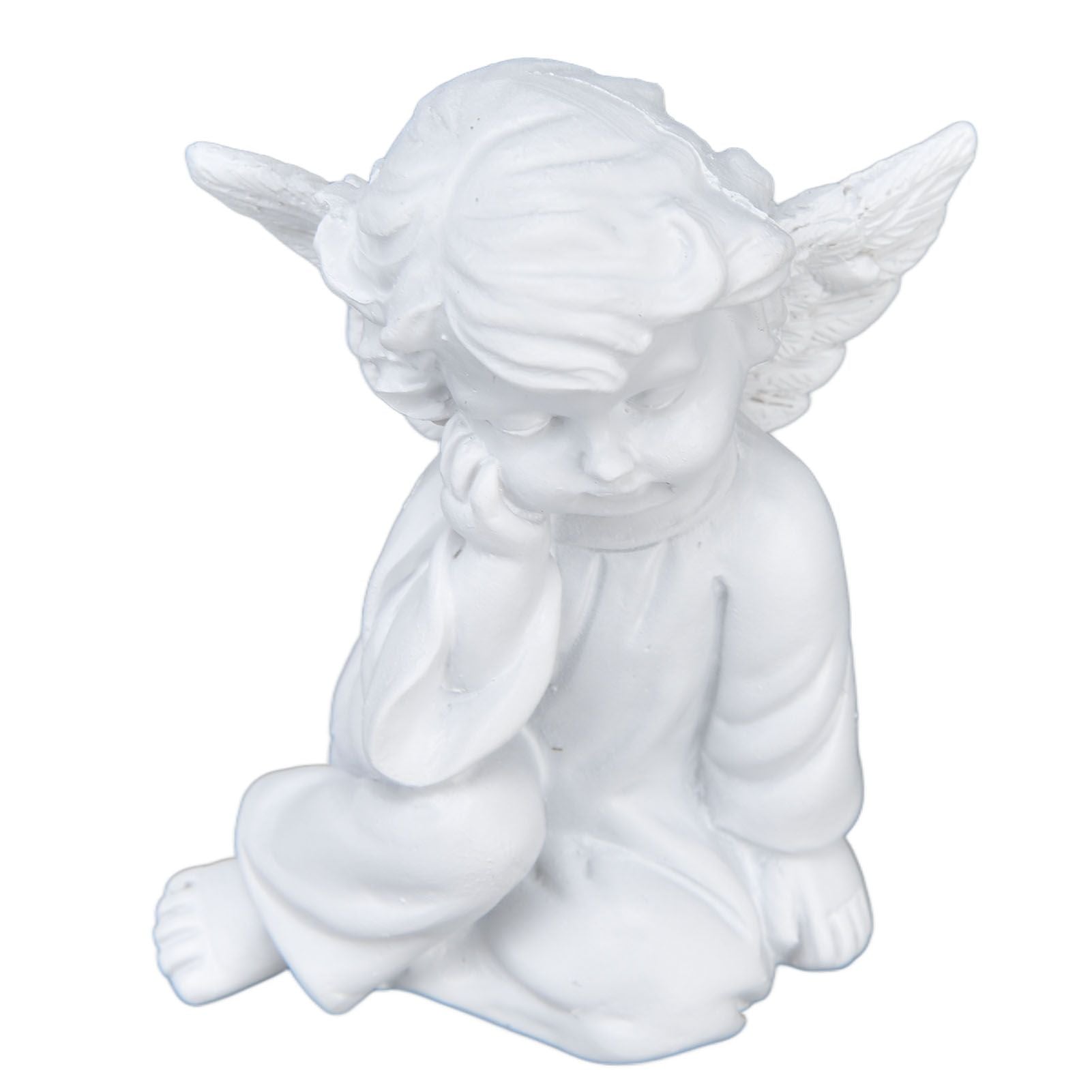 Cherub Statue Synthetic Resin Material Lovely Style White Baby Figurines for Party DecorationsCherub Statue Right
