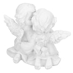 Angel Statue Synthetic Resin Embracing Shape White Angel Ornament for Desktop DecorationAngel Left