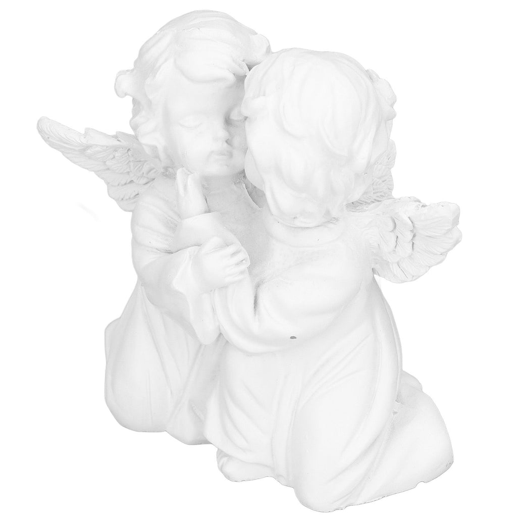 Angel Statue Synthetic Resin Embracing Shape White Angel Ornament for Desktop DecorationAngel Left
