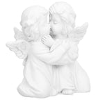 Angel Statue Synthetic Resin Embracing Shape White Angel Ornament for Desktop DecorationAngel Left