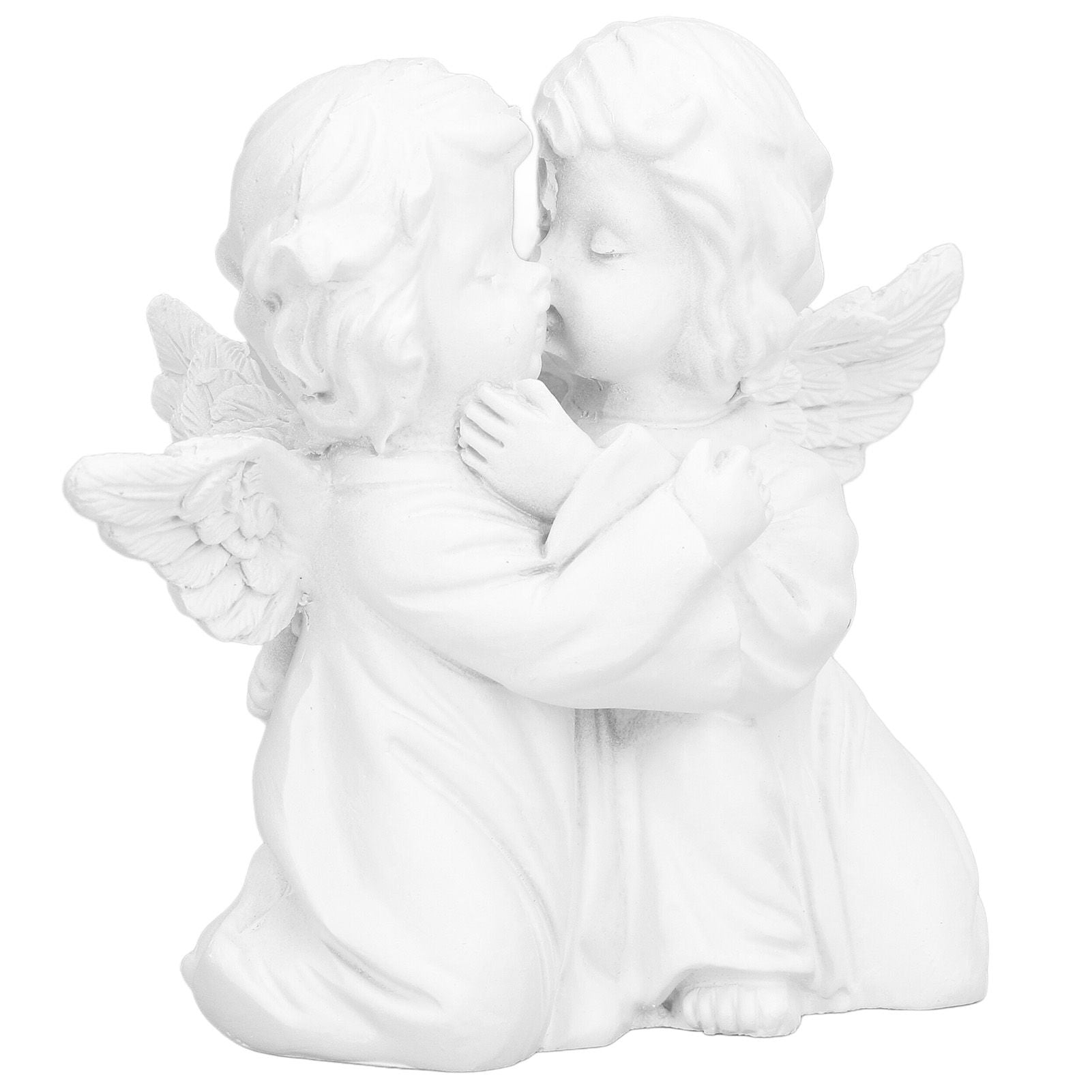 Angel Statue Synthetic Resin Embracing Shape White Angel Ornament for Desktop DecorationAngel Left