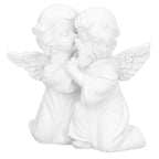 Angel Statue Synthetic Resin Embracing Shape White Angel Ornament for Desktop DecorationAngel Right