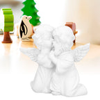 Angel Statue Synthetic Resin Embracing Shape White Angel Ornament for Desktop DecorationAngel Right