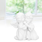 Angel Statue Synthetic Resin Embracing Shape White Angel Ornament for Desktop DecorationAngel Right