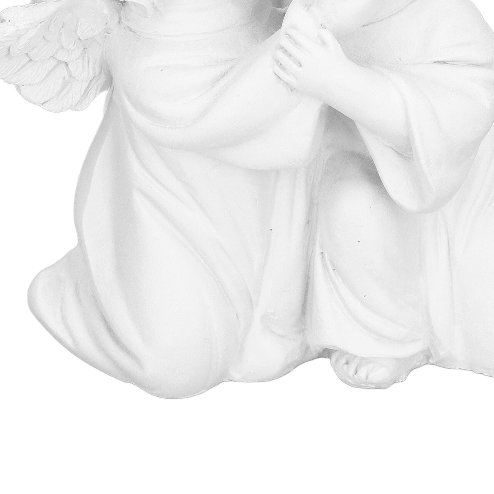 Angel Statue Synthetic Resin Embracing Shape White Angel Ornament for Desktop DecorationAngel Right
