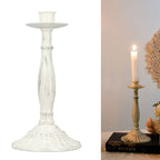 Candle Holders White Iron Material Retro Style Decorative Candlestick Pedestal for Home Decoration
