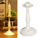Candle Holders White Iron Material Retro Style Decorative Candlestick Pedestal for Home Decoration