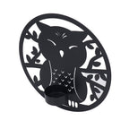 Hanging Candleholder Iron Retro Style Innovative Wall Mounted Candle Holder for Home Wall Decorations Black Laser Plate A