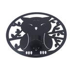 Hanging Candleholder Iron Retro Style Innovative Wall Mounted Candle Holder for Home Wall Decorations Black Laser Plate A