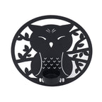 Hanging Candleholder Iron Retro Style Innovative Wall Mounted Candle Holder for Home Wall Decorations Black Laser Plate A