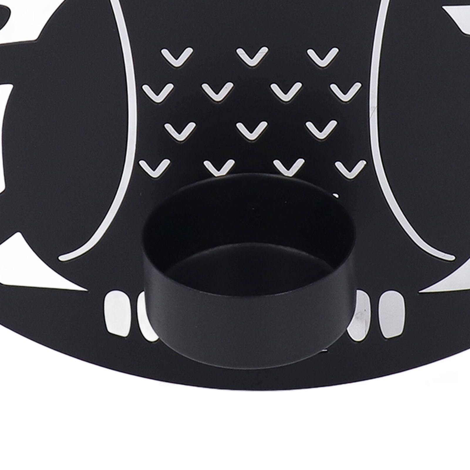 Hanging Candleholder Iron Retro Style Innovative Wall Mounted Candle Holder for Home Wall Decorations Black Laser Plate A
