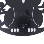 Hanging Candleholder Iron Retro Style Innovative Wall Mounted Candle Holder for Home Wall Decorations Black Laser Plate A
