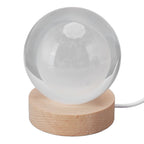 3D Moon Night Lamp Crystal Ball Night Light LED Wooden Inter Carving Tabletop Ornaments for Friends Kids Gifts Moon Warm Light