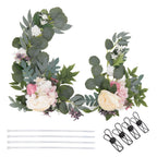 2pcs Hanging Flowers Swag ABS Artificial Decorative Arch Flowers with Bandage for Wedding