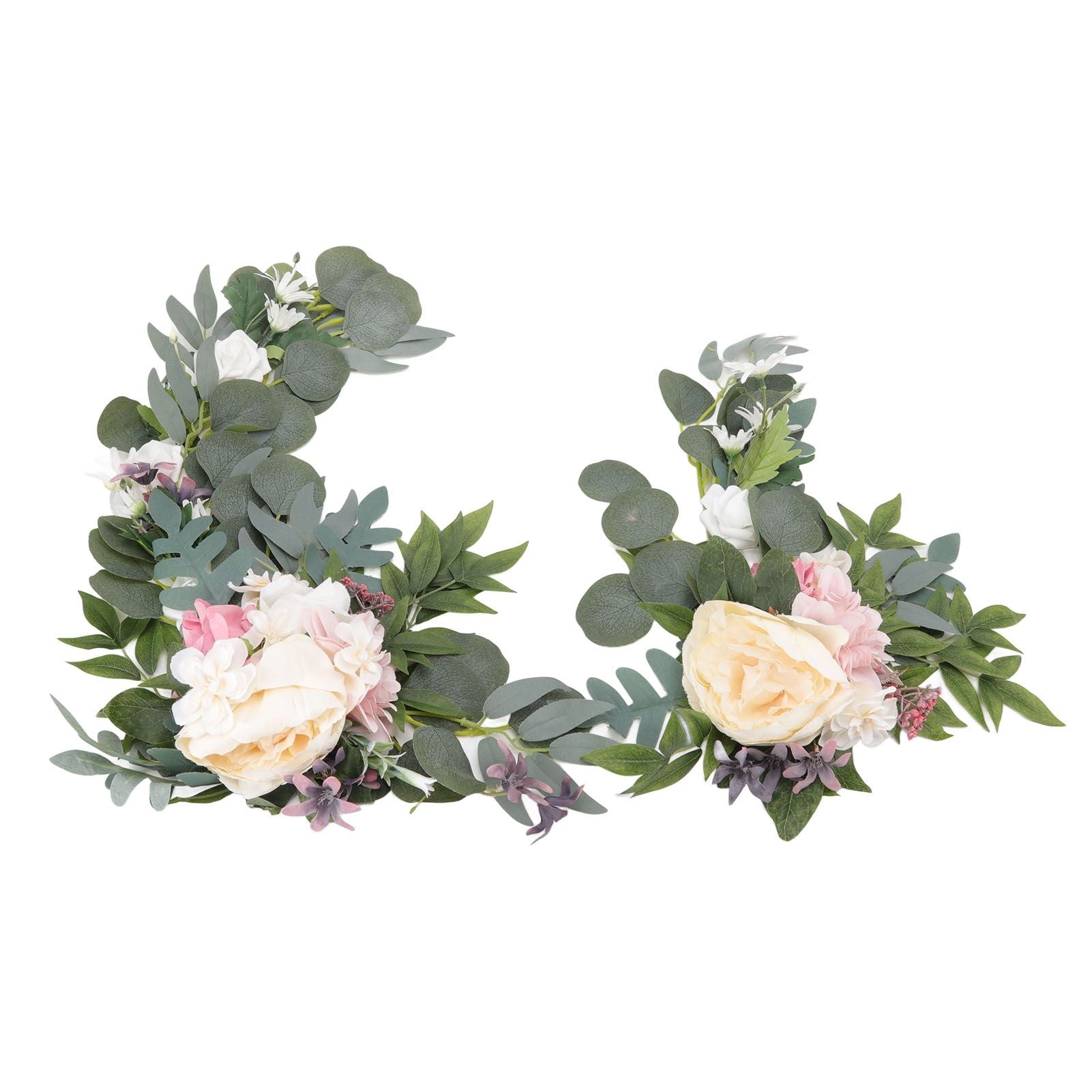 2pcs Hanging Flowers Swag ABS Artificial Decorative Arch Flowers with Bandage for Wedding