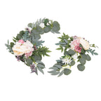 2pcs Hanging Flowers Swag ABS Artificial Decorative Arch Flowers with Bandage for Wedding