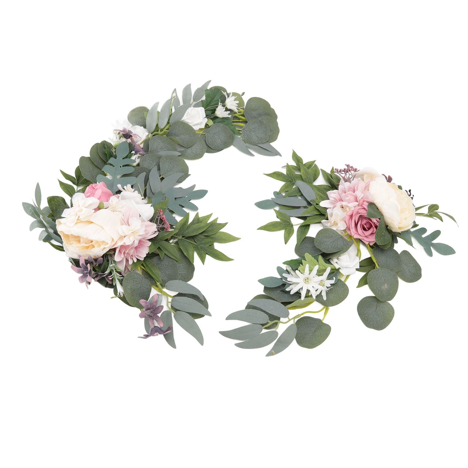 2pcs Hanging Flowers Swag ABS Artificial Decorative Arch Flowers with Bandage for Wedding
