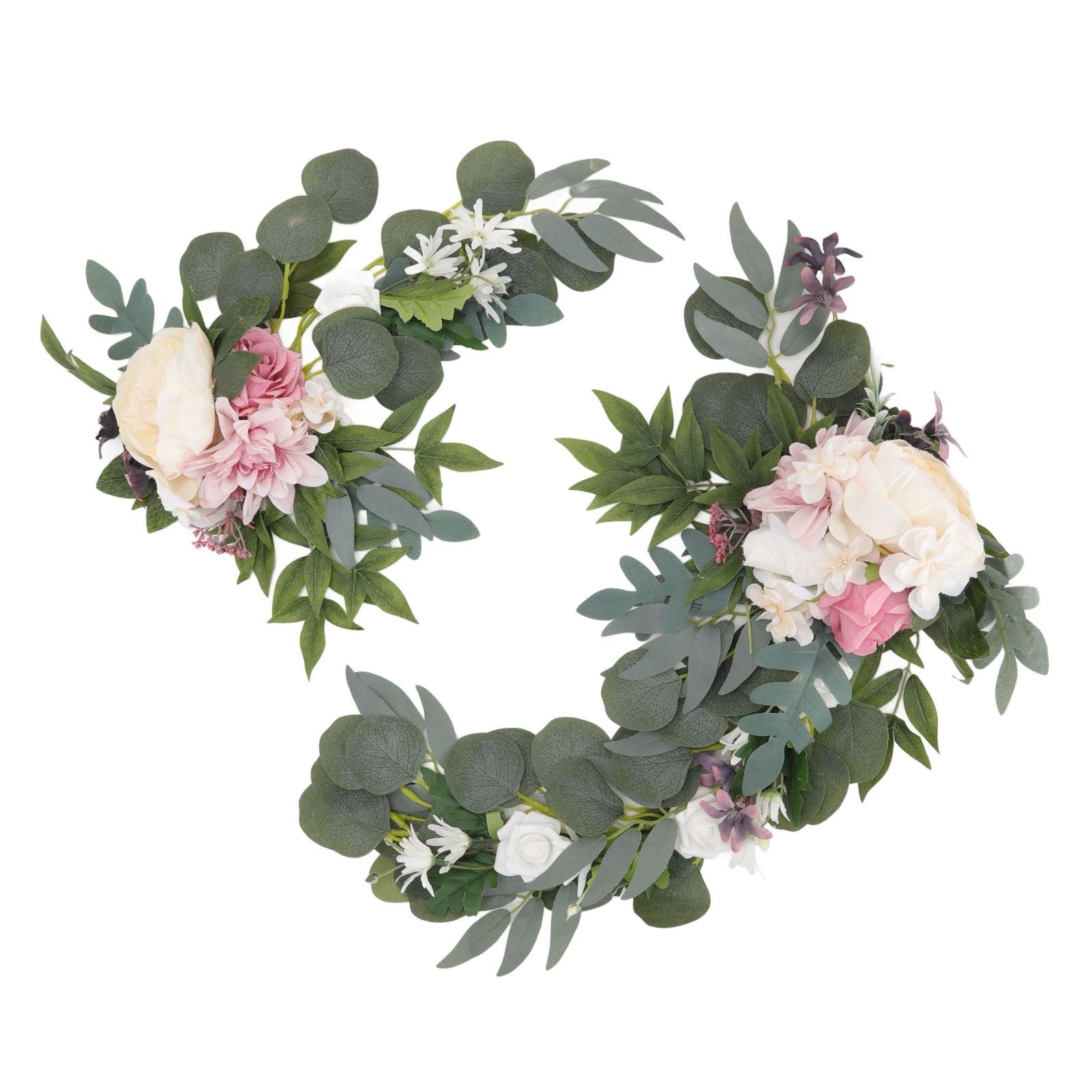 2pcs Hanging Flowers Swag ABS Artificial Decorative Arch Flowers with Bandage for Wedding
