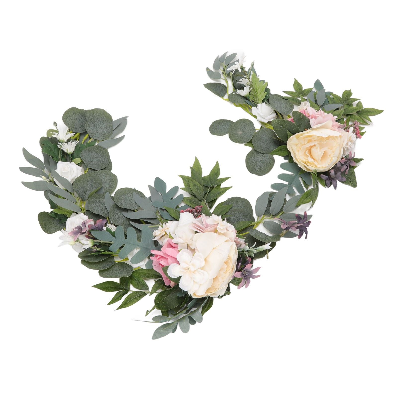 2pcs Hanging Flowers Swag ABS Artificial Decorative Arch Flowers with Bandage for Wedding