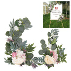 2pcs Hanging Flowers Swag ABS Artificial Decorative Arch Flowers with Bandage for Wedding