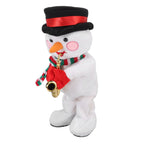 Electric Music Christmas Toy Doll 8 Songs Continuous Play Dancing Singing Glowing Swinging Plush Toy for Kids Adults Christmas Snowman