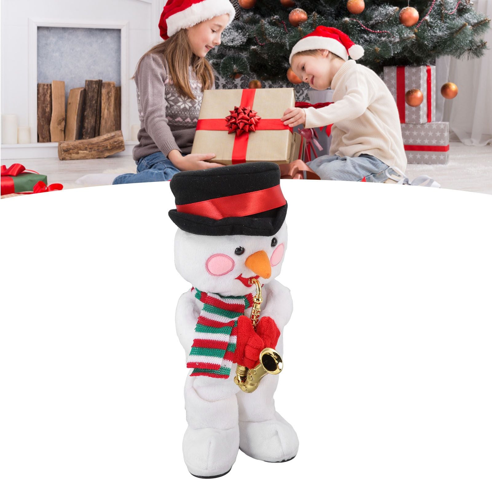 Electric Music Christmas Toy Doll 8 Songs Continuous Play Dancing Singing Glowing Swinging Plush Toy for Kids Adults Christmas Snowman