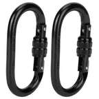 2Pcs Carabiner Alloy Steel O shaped Security Buckle for Hammock Outdoor Climbing Mountaineering